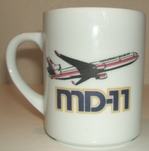 vintage ceramic coffee mug, McDonnell Douglas MD-11 &quot;Lori&quot; airliner trijet - £19.75 GBP