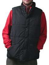 Orisue Hombre Gladden Polirelleno Negro Hinchado Golf Chaleco Con Tartán... - $41.96