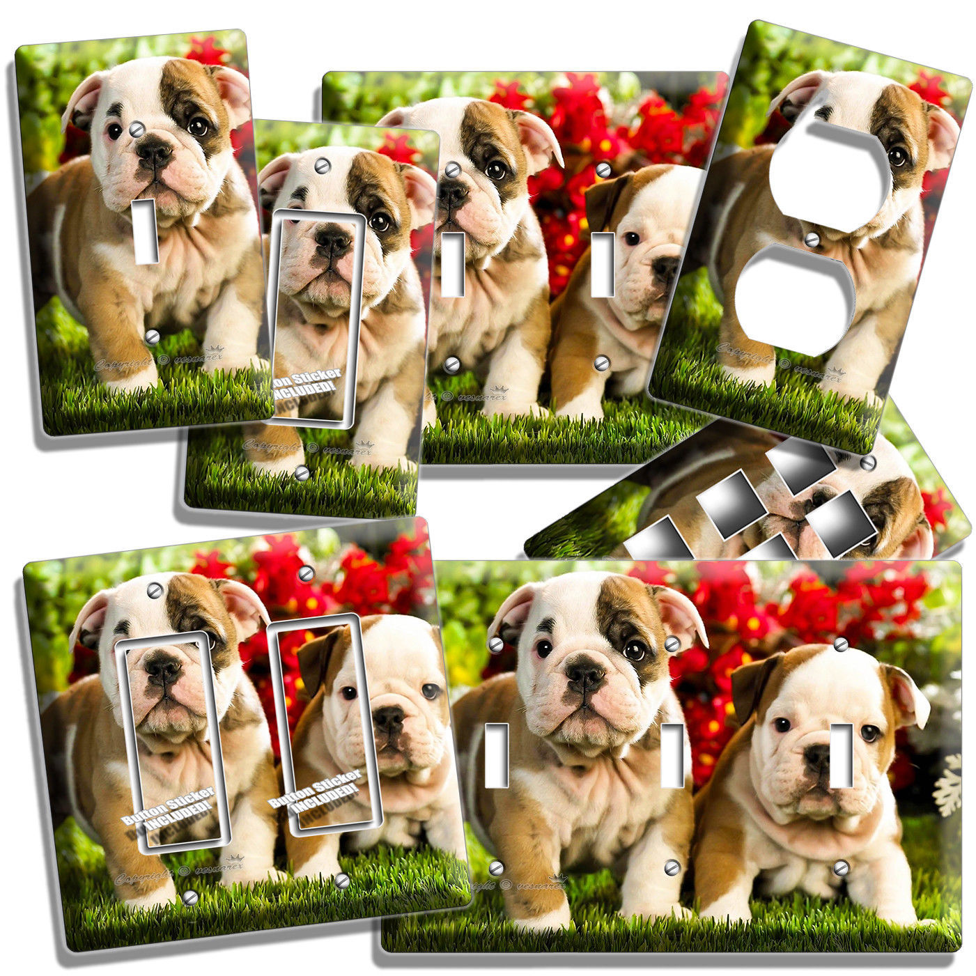 CUTE FRENCH BULLDOG PUPPY DOG LIGHT SWITCH OUTLET WALL PLATE COVER ROOM HD DECOR