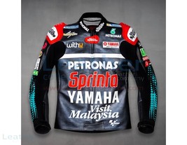 Fabio Quartararo MOTORCYCLE/MOTORBIKE Leather Jacket Yamaha Motogp 2020 - $179.00