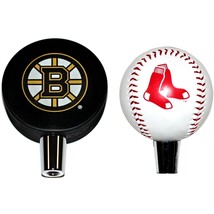 Boston Bruins Hockey Puck And Boston Red Sox Baseball Beer Tap Handle Set - £44.61 GBP