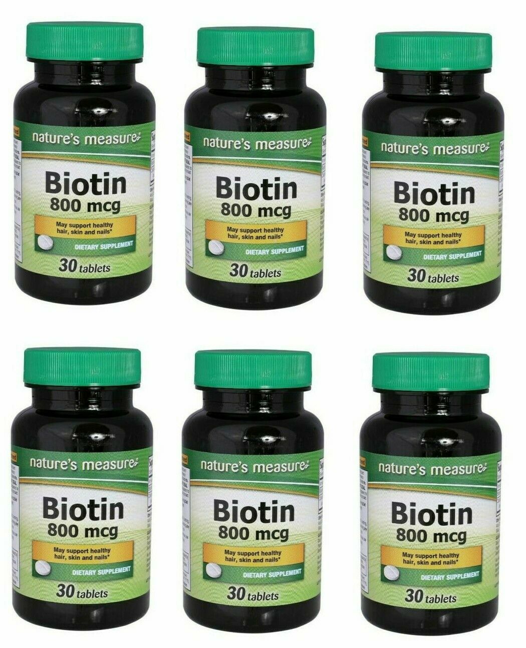 6 xBiotin 800 mg Tablets 30 Capsules Brand New SEALED - $23.75