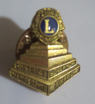 Lion&#39;s International District Governor Membership Award Lapel Pin 1960&#39;s - £3.71 GBP