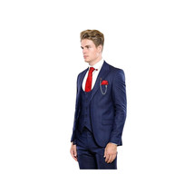 Men 3pc European Vested Suit WESSI by J.VALINTIN Extra Slim Fit JV12 Navy blue image 9