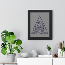 Framed Vertical Poster - &quot;Happy Camper&quot; - Line Drawing - MDF Frame - Bla... - £48.60 GBP+