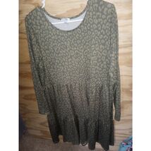 Women's Love Fire XL Dress Animal Print Leopard Long Sleeve Tiered Casua... - $9.45