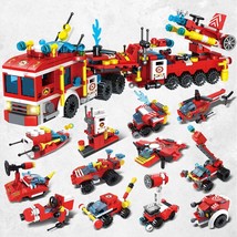 City Fire Brigade 12 And 1 Small Particle Assembling Blocks Children Puz... - £39.13 GBP
