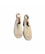 Madewell Women&#39;s Suede Sandals Heels Block Open Peep Toe Slingback Beige... - $24.18