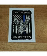 Police Law Enforcement St.Michael Protect Us PVC Vinyl Decal Indoor/Outdoor - £4.74 GBP