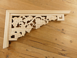 1 Huge Wood Corbel Mantle Shelf Brackets Large Grape Vine Porch 17 3/4&quot; ... - $54.99