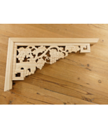 1 Huge Wood Corbel Mantle Shelf Brackets Large Grape Vine Porch 17 3/4&quot; ... - $54.99