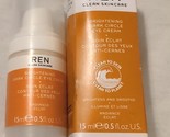 Ren Clean Skincare Brightening Dark Circle Eye Cream 0.5 fl. oz. Full Si... - £12.93 GBP