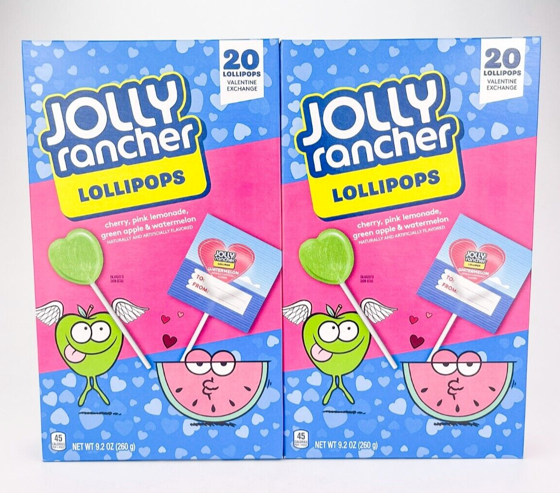 Jolly Rancher Assorted Fruit Flavored Heart Shaped Lollipops Lot of 2 bb1/24 - $24.14