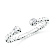 Angara Lab-Grown 0.09 Ct Two-Stone Round Diamond Open Ring in Sterling Silver - £201.09 GBP