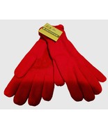 NWT Isotoner Red Gloves Wool Like Acrylic Faux Suede Palms  Furry Lined - $16.00