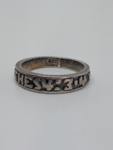 Vintage Sterling Silver 925 Religious Prayer Ring 4:3-4 Size 4.5 - £10.26 GBP