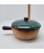 1940s Solana Solanaware Pottery Handled Bean Pot Lid Green Casserole Pot... - $27.13