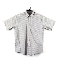 LL Bean Wrinkle Resistant Short Sleeve Button Dress Shirt Plaid Mens L 1... - $19.75