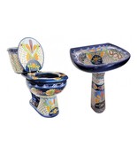 Mexican Toilet ELONGATED Comfort Height Hand Painted - Vallarta - - $26,209.78 MXN
