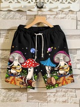 Men&#39;s Hippie Magic Mushrooms Printed Retro Shorts - $24.00