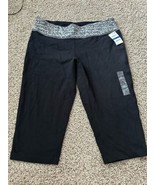 Material Girls Womens Active Crop Legging Black Pull Up Size XL Casual W... - $22.84 CAD