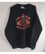 Lee Heavyweight Men&#39;s The Cigar Bar Black Sweatshirt Size Large Made In USA - $24.74