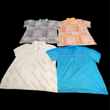 Lot Of 4 Women Golf Shirt Nancy Lopez DeLux Dri Plus Sz 3X White Blue Ge... - $59.99