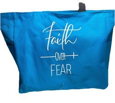 Port Authority Faith Over Fear Tote Bag Turquoise NEW without Tags - $14.24