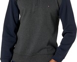 Tommy Hilfiger Men&#39;s French Rib Quarter-Zip Pullover in Color Block Grey... - $39.99