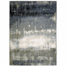 10 X 13 Blue Green Grey And Beige Abstract Power Loom Stain Resistant Area Rug - $988.49