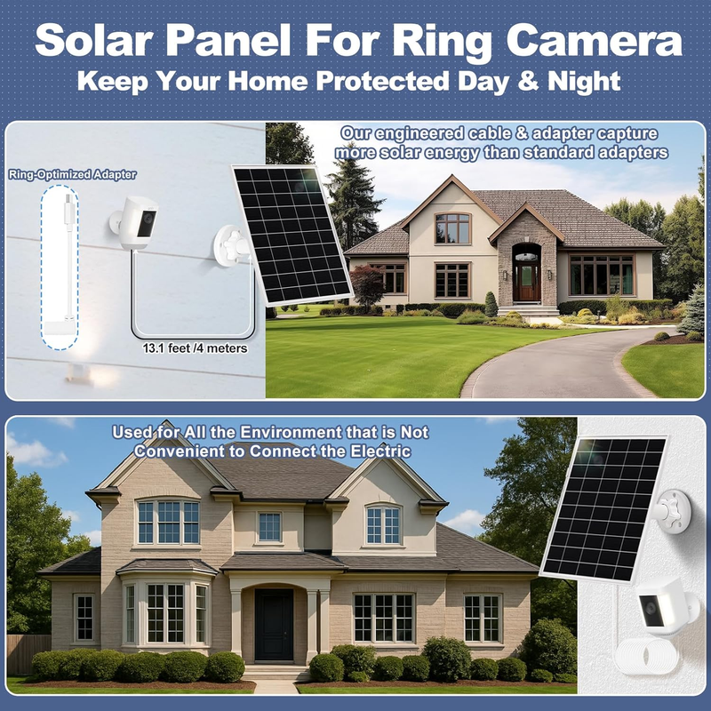 1 Pack 8W Solar Panel for Ring Camera Outdoor Wireless, Compatible with Outdoor  Item image 5