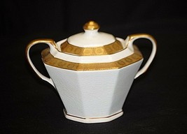 Old Vintage Queen Victoria Sugar Bowl F.C. Co. Le Roi 18K Gold Daisy Edge France - £11.83 GBP