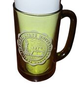 Vintage Indiana State University Green Glass Beer Stein Mug Terre Haute ... - $10.88