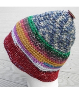 Cone Shape Multicolor Recycled Yarns Crocheted Beanie - Handmade by Mich... - £26.07 GBP