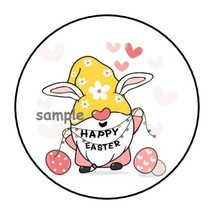 30 Happy Easter Gnome Envelope Seals Labels Stickers 1.5&quot; Round Eggs Gifts Favor - £5.88 GBP