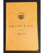 Grand Hotel Kafe Cafe Oslo Norway Paper Dinner Menu September 13, 1955 - $29.99