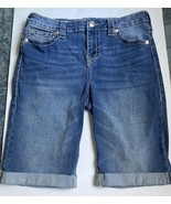TRUE RELIGION Riley Knee Length Cuffed Denim Shorts Wms Size 31 Pre-Owned - €16,96 EUR