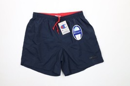 NOS Vintage Y2K 2002 Champion Mens Large Spell Out Lined Shorts Swim Trunks Blue - £31.54 GBP