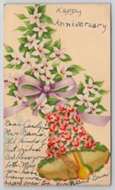 Handmade Hand-cut Die-cut Applique Flower Bell Randolph MA Postcard C24 - £6.30 GBP