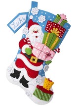 DIY Bucilla Santas Gifts Galore Shopping Christmas Felt Stocking Kit 89560E - £32.73 GBP