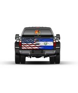 American and El Salvador Flag Tailgate Wrap Vinyl Graphic Decal Sticker ... - £54.91 GBP