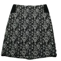 Chicos Womens A Line Skirt Size 0.5 Small Black White Geometric Back Zip - $18.71