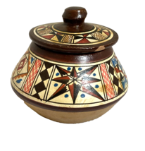 Small Artisan Made Pottery Pot with Lid Cusco Peru - $225.23 MXN