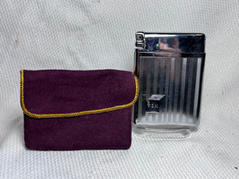 Vtg Royal Case-Lite Lighter &amp; Cigarette Case Combo W/Felt Pouch Tobacciana WGM - £23.94 GBP