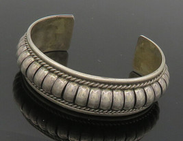 Pricilla Apacheto Navajo 925 Silver - Vintage Fluted Dome Cuff Bracelet - BT7058 - £263.17 GBP