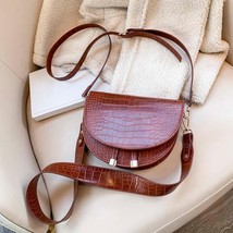 Semicircle Crossbody Bags for Women 2022 Fashion Retro PU Leather Shoulder Bag F - £20.89 GBP
