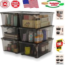 Quick Check 5 Quart Stackable Bins with Secure Lids - 6 Pack for Home Cl... - $886.04 MXN