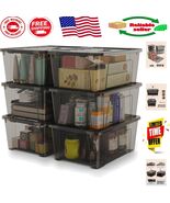 Quick Check 5 Quart Stackable Bins with Secure Lids - 6 Pack for Home Cl... - $886.04 MXN