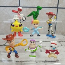 Disney Pixar Toy Story Character Figures Lot Of 8 Woody Buzz Bo Peep Rex... - $24.74
