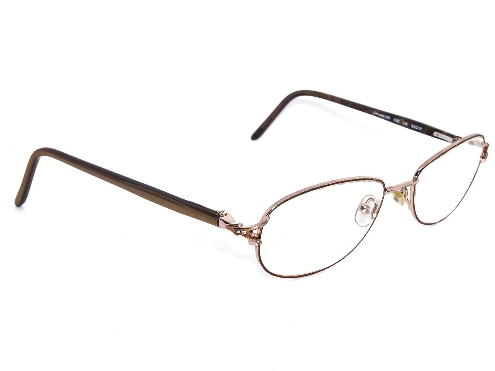 L&#39;amy Eyeglasses L&#39;Accent 420 C02 Gold/Brown Rectangular Frame France 53... - $19.99